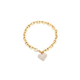 CZ Heart Charms Bracelet Silver Chains Birthday Christmas Jewelry