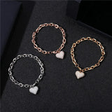 CZ Heart Charms Bracelet Silver Chains Birthday Christmas Jewelry