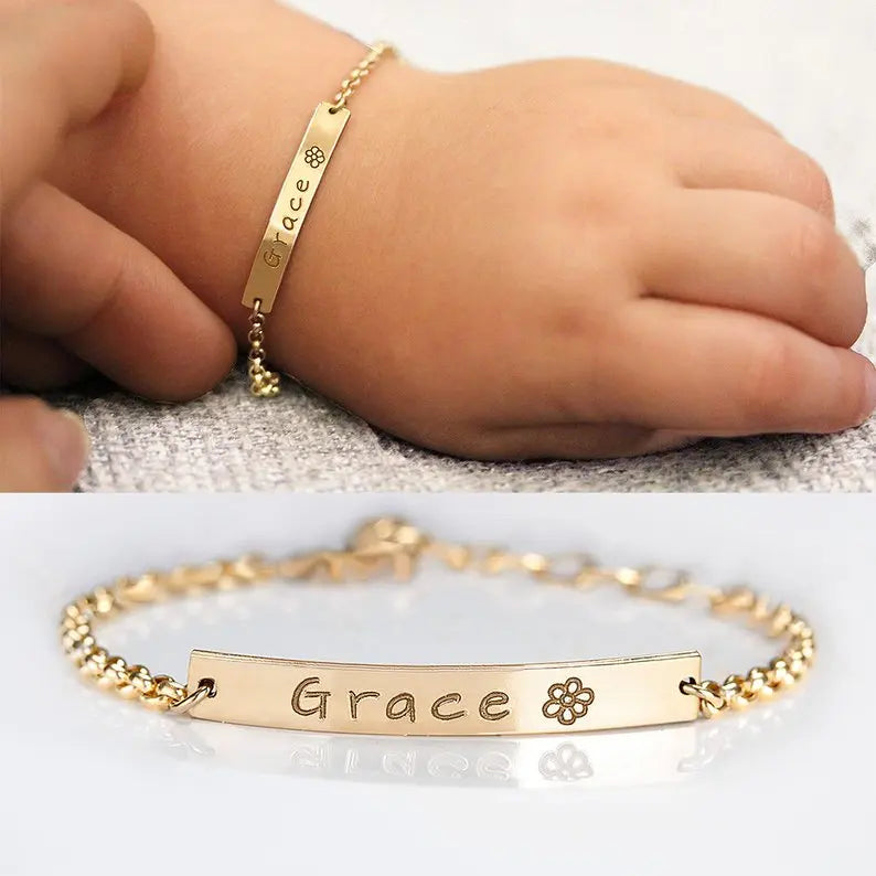 Personalized Baby Name Bracelet Stainless Steel