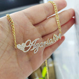 Stainless Steel Name Necklace With Butterfly Heart Choker Women Jewelry