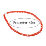 Coral Beadwork Necklace Bracelet Set Gift