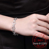 925 Silver Infinity Heart Charm Bracelet for Women