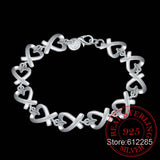 925 Silver Infinity Heart Charm Bracelet for Women