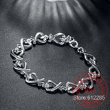 925 Silver Infinity Heart Charm Bracelet for Women