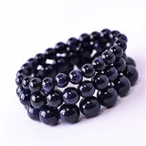 Natural Blue/Gold Sandstone Beads Bracelet Solar System