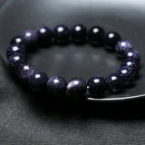 Natural Blue/Gold Sandstone Beads Bracelet Solar System
