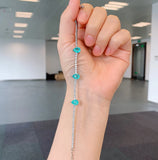 Water Drop Cut Ruby Emerald Paraiba Gem Bracelet Fine Jewelry