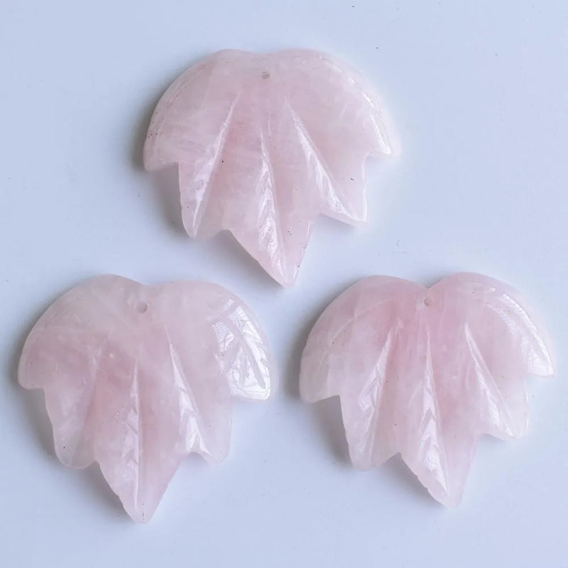 Stone Maple Leaf Pendants for Necklace Making - 3pcs/lot