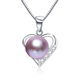 Freshwater Pearl Pendant 925 Sterling Silver Love Necklace