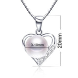 Freshwater Pearl Pendant 925 Sterling Silver Love Necklace