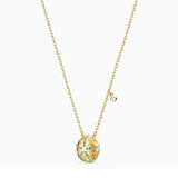 Glitter Sea Urchin Charm Classic Crystal Chain Necklace