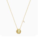 Glitter Sea Urchin Charm Classic Crystal Chain Necklace