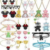 Cartoon Style 3D Red Bow Mouse Women Necklace Jewelry