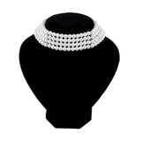 Layer Chains Pearl Necklaces Party Wedding Bride Necklace Choker