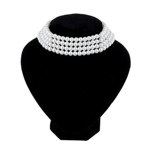 Layer Chains Pearl Necklaces Party Wedding Bride Necklace Choker