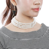 Layer Chains Pearl Necklaces Party Wedding Bride Necklace Choker