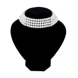 Layer Chains Pearl Necklaces Party Wedding Bride Necklace Choker