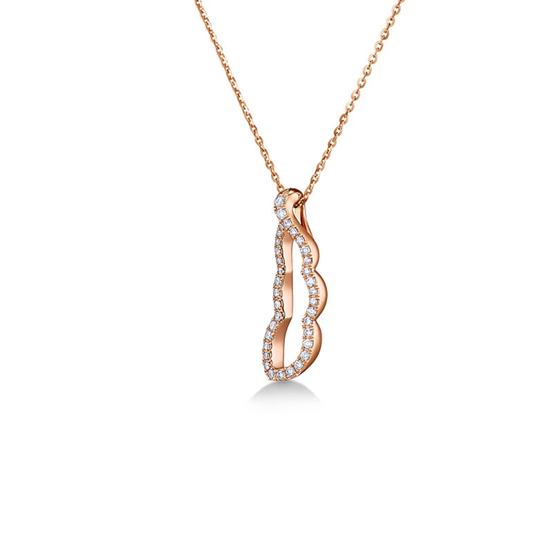 Rose Pendant Peas Necklace Romantic Gift