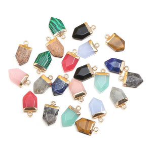 Natural Stone Necklace Pendant Conical High Crystal Agates Ore Pendant