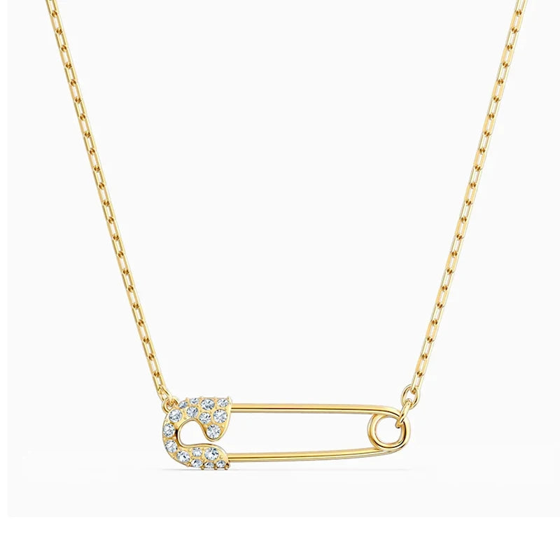 Crystal Necklace PIN Pendant Delicate Women Jewelry Gift