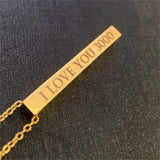 Rectangle Pendant Necklace Men Stainless Steel Chain Necklace