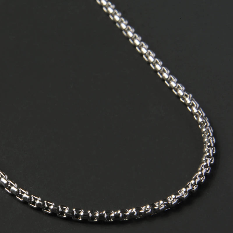 Box Chain Necklace Men Titanium Steel Chain Choker Men Necklace Jewelry