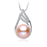 Freshwater Pearl Pendant with Zircon 925 Sterling Silver Necklace