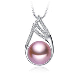 Freshwater Pearl Pendant with Zircon 925 Sterling Silver Necklace