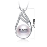 Freshwater Pearl Pendant with Zircon 925 Sterling Silver Necklace