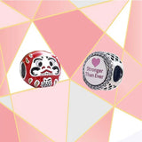 High Red Daruma Tumbler Beads for DIY Jewelry