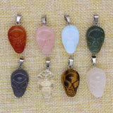 Natural Stone Skull Necklace Pendant Accessory Small Size