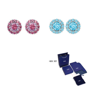 Pierced Crystal Earrings Jewelry Women Romantic Gift