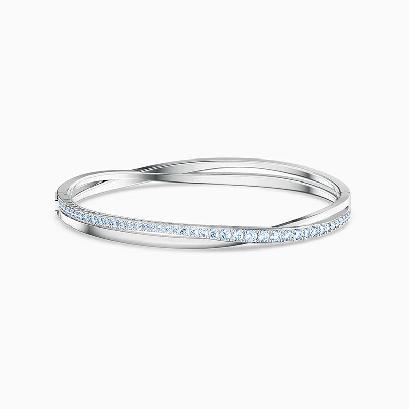 Platinum Rotation Bracelet with Turquoise Elements