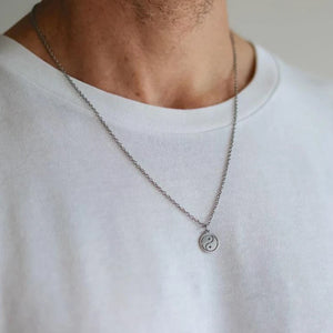 Yin Yang Pendant Necklace Stainless Steel Men Jewelry Gift
