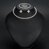 Silver Rhinestone Bridal Jewelry Wedding Set
