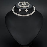 Silver Rhinestone Bridal Jewelry Wedding Set