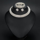 Silver Rhinestone Bridal Jewelry Wedding Set