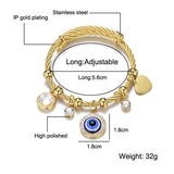 Evil Eyes Stainless Steel Islamic Women's Bracelet