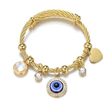 Evil Eyes Stainless Steel Islamic Women's Bracelet