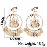Geometric Round Clip-On Earrings for Women