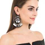 Geometric Round Clip-On Earrings for Women