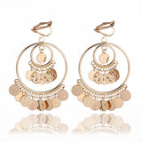 Geometric Round Clip-On Earrings for Women