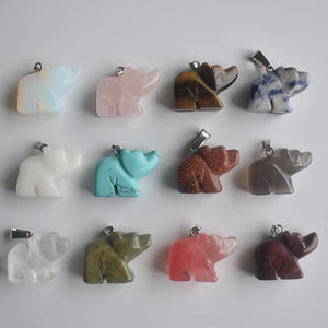 12pcs Mixed Bear Pendants for Necklace Jewelry Making