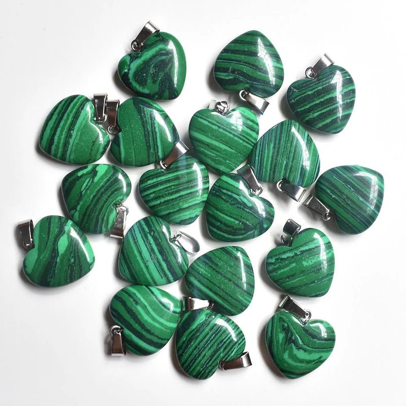 Malachite Stone Charm Pendants for Jewelry Making 20mm 50pcs/lot