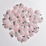 Love Heart Stone Charms Pendants for Jewelry Making 50pcs/lot