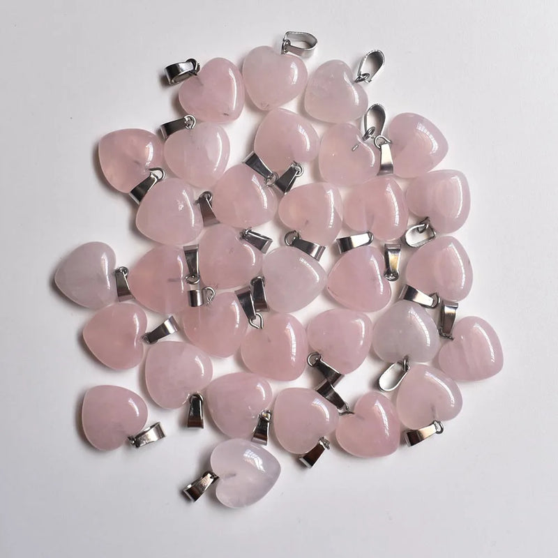 Love Heart Stone Charms Pendants for Jewelry Making 50pcs/lot
