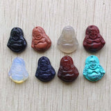 Natural Stone Buddha Carved Charm Mixed Pendants for Jewelry Making