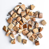 Natural Picture Stone Irregular Charm Pendants 50pcs/lot