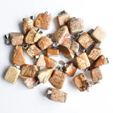 Natural Picture Stone Irregular Charm Pendants 50pcs/lot