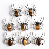 Tiger Eye Spider Shape Necklace Brooch Pendant for Jewelry